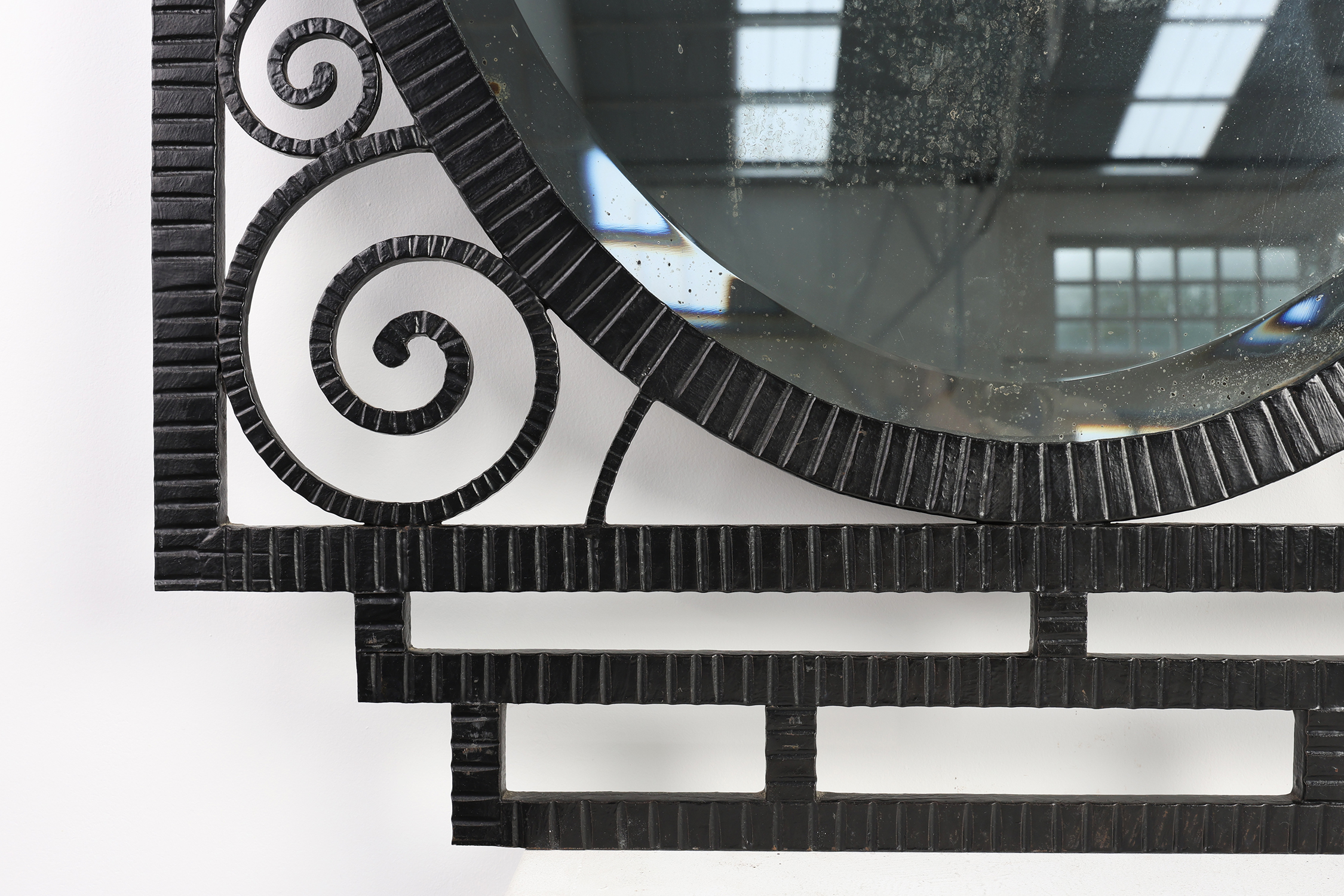 Art Deco Wrought Iron Mirror, France, 1925thumbnail